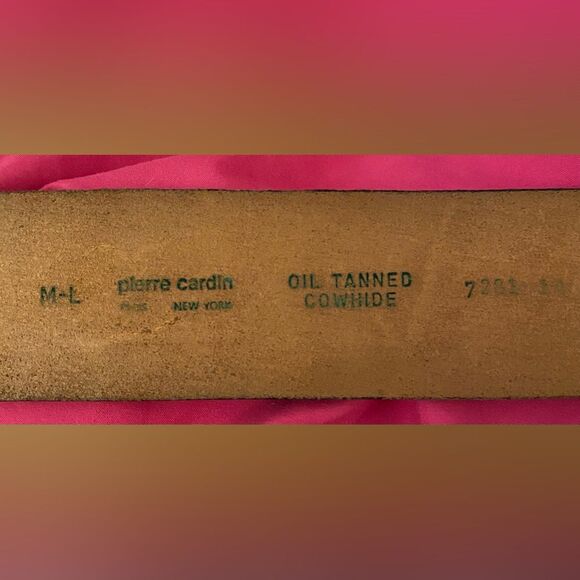 Vtg Pierre Cardin Large Silver Tone Buckle on 2” Black Leather Statement Belt - Picture 6 of 11